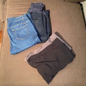 Maternity Jeans/Leggings Bundle, 4 Pairs, Size Medium